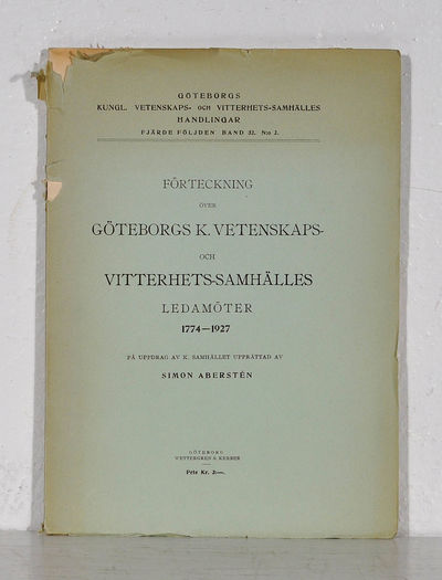 Förteckning över Göteborgs k. vetenskaps- och…