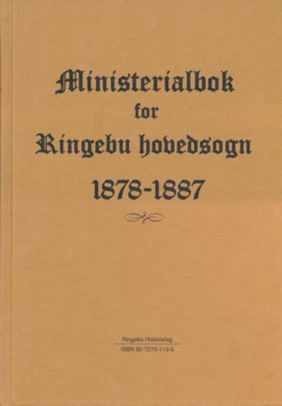 Ministeralbok for Ringebu hovedsogn . 1878 - 1887