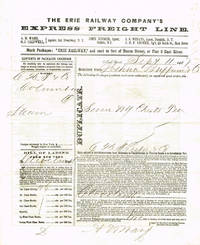 The Erie Railway Company's Express Freight Line shipping document, 1867