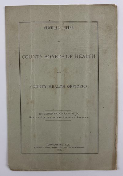 Circular Letter to County Boards of Health and County Health Officers