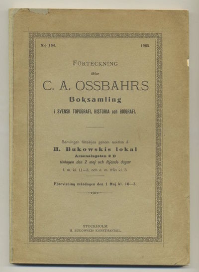 Förteckning öfver C. A. Ossbahrs boksamling i…