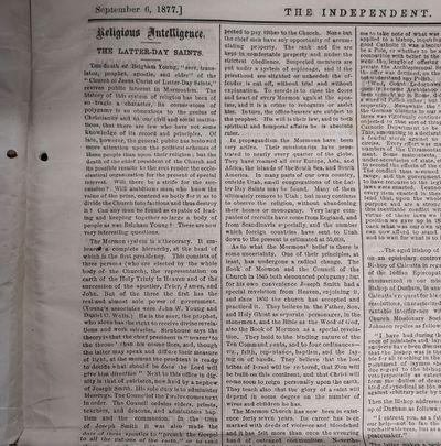 The Independent, Volume XXIX, Number 1501, New York, Thursday, September 6, 1877