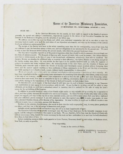 [Printed Circular from the American Missionary Association]