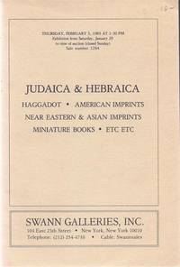 13 SWANN GALLERIES JUDAICA AUCTION CATALOGS FROM 1983 TO 1993