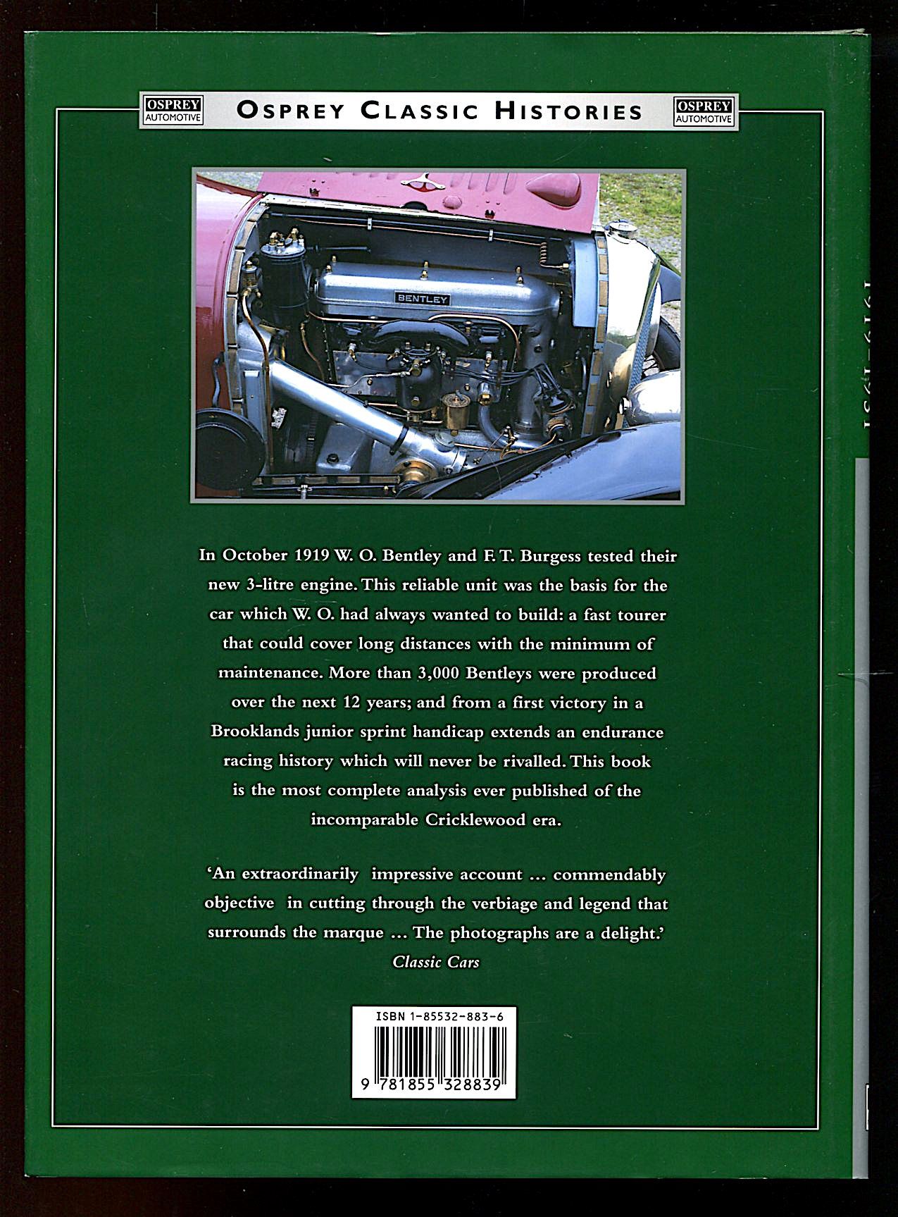 Bentley Factory Cars: 1919-1931 by Michael Hay | Hardcover | 1998