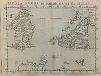 Tavola Nuova di Sardigna et di Sicilia; Sardinia and Sicily by RUSCELLI, Giarlamo