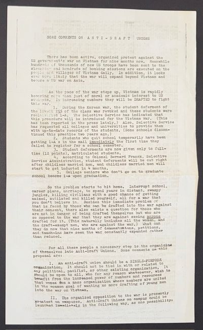 Some comments on anti-draft unions [handbill]