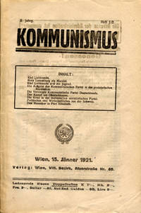 Kommunismus. II Jahrg. Heft 1/2. Wien, 15. Jänner…
