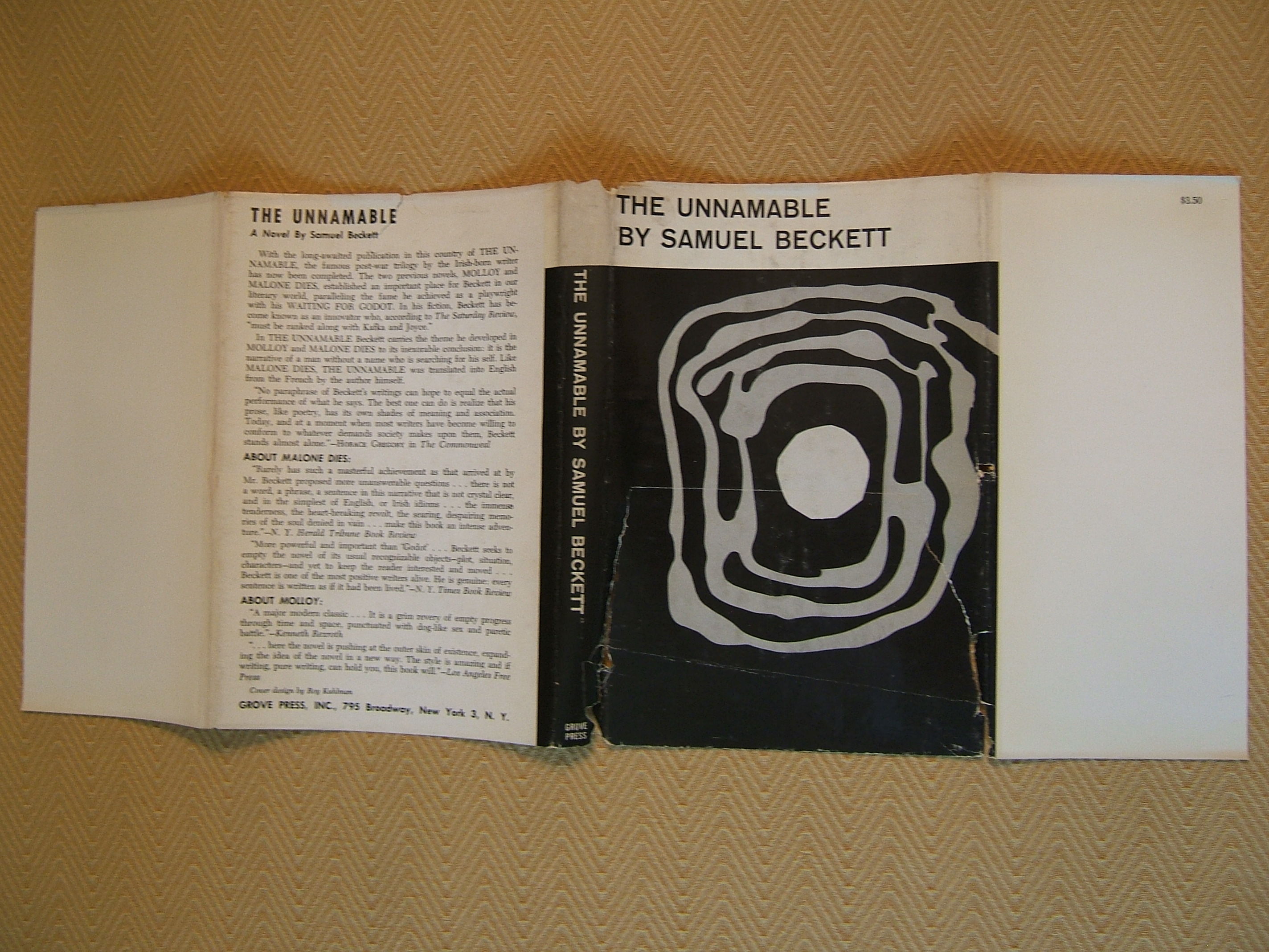 The Unnamable by Beckett, Samuel | Hardcover | 1958 | Grove