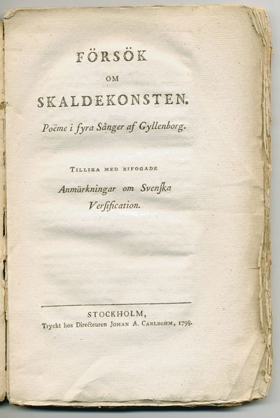 Försök om skaldekonsten. Poëme i fyra sånger.…