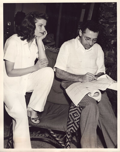 KATHARINE HEPBURN, GEORGE CUKOR AT WORK | THE PHILADELPHIA STORY (1940) BTS photo