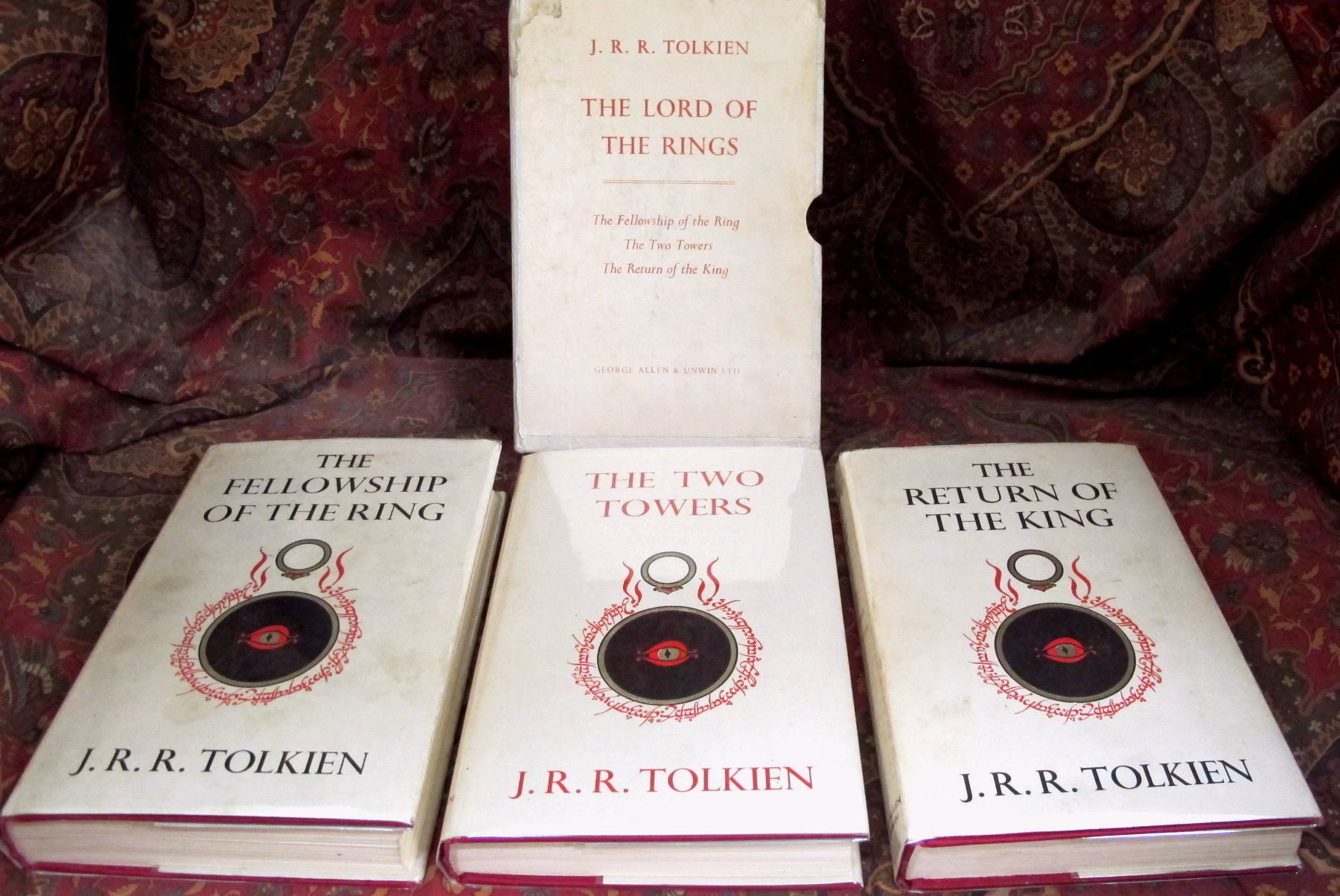 The Lord of the Rings, 1st UK Edition, with Publishers Slipcase by J.R.R Tolkien First Edition The Lord of the Rings, 1st UK Edition, with Publishers Slipcase by J.R.R Tolkien First Edition