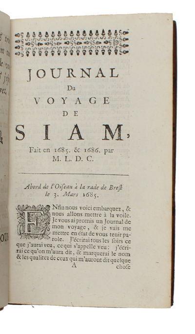 Journal ou Suite du Voyage de Siam. (photo 3)