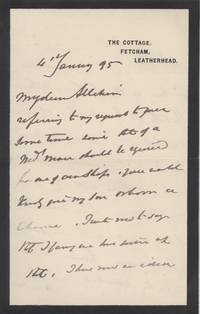 image of Autograph Letter Signed to his friend ALLCHIN (Sir George Henry, 1820-1896, Admiral, Hydrographer to the British Admiralty)