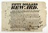 Fifty dollars reward. Some person or persons entered the subscribers' house between Saturday and Monday morning, and stole the following articles..