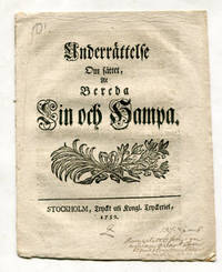 Underrättelse om sättet, at bereda lin och hampa.