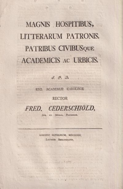 Magnis hospitibus, litterarum patronis, patribus…