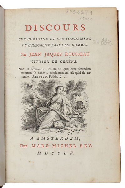 Discours sur l'origine et les fondemens de l'inegalité parmi les hommes. - [THE INEQUALITY OF MAN] (photo 3)
