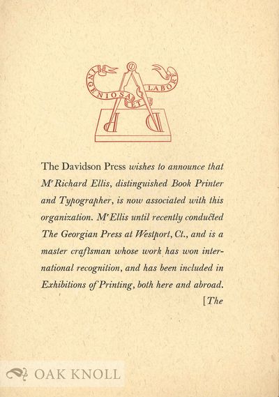 Announcement by the Davidson Press