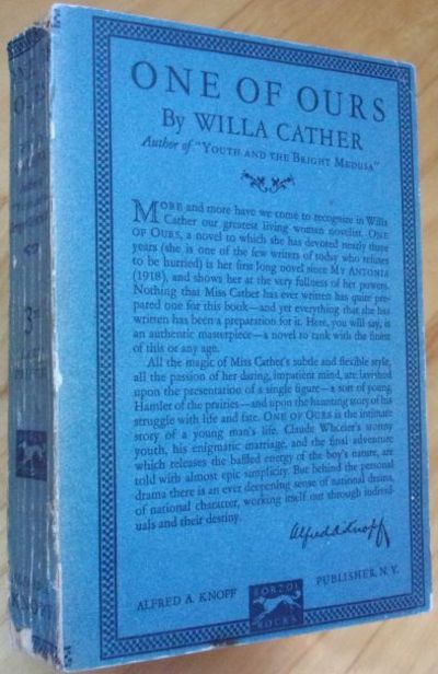 1922. New York: Alfred A. Knopf, 1922. Original blue-grey wrappers printed in black. 