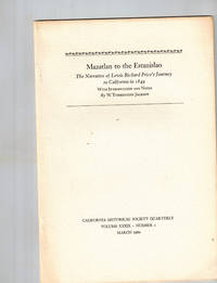 Mazatlan to the Estanislao; The Narrative of Lewis Richard Price&#039;s Journey to California in 1849 de Price, Lewis Richard; Jackson, W. Turrentine - 1960