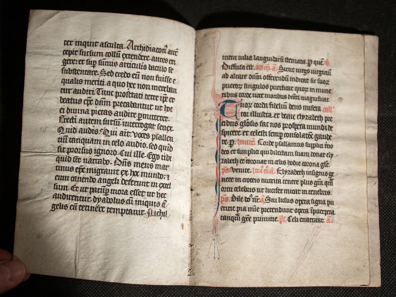 Two Bi Folia From A Decorated Manuscript Missal C13th By St Elizabeth Of Hungary Ms 1250 From Stephen Butler Rare Books Manuscripts Sku 1060