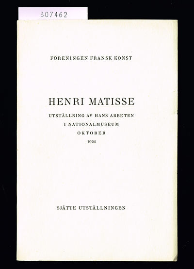 Henri Matisse. Utställning av hans arbeten i…