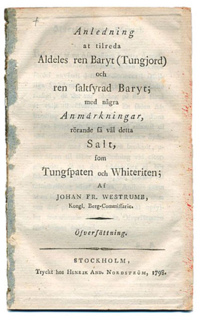 Anledning at tilreda aldeles ren baryt (tungjord)…