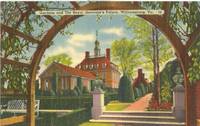 Gardens and the Royal Governor's Palace, Williamsburg, VA, unused linen Postcard