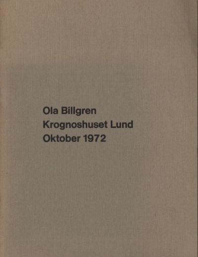 OLA BILLGREN KROGNOSHUSET LUND OKTOBER 1972.