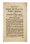 [Drop-title]: Fantastens neueröfnetes Kunst– und Rarität-Bücher-Cabinet, nebst vermischten Nachrichten [Fantasto’s newly opened Cabinet of Rare Art and Books, and Assorted Intelligence]