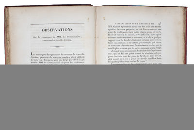 Recherches sur le Système nerveaux en général, et sur celui du Cerveau en particulier, Mémoire présenté a L'Institut de France, le 14 Mars 1808; suivi D'Observations sur le Rapport qui en été fait a cette Compagnie par ses Commissaires. Avec une Planche. - [FOUNDING PHRENOLOGY] (photo 3)