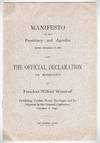 Manifesto of the Presidency and Apostles Issued December 12, 1889. Also The Official Declaration or Manifesto by President Wilford Woodruff Prohibiting Further Plural Marriages and Its Adoption by the General Conference, October 6, 1890