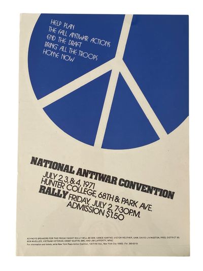 Vietnam War Antiwar Movement National Antiwar Convention Poster New York Peace Action Coalition 1971 May Day Protest Aftermath