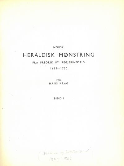 Norsk heraldisk mønstring fra Frederik IV's…