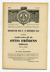 Bokauktion den 9-12 november 1954. Framlidne…