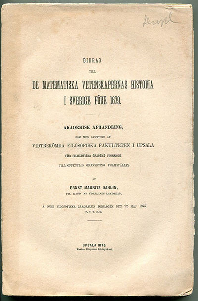 Bidrag till de matematiska vetenskapernas…