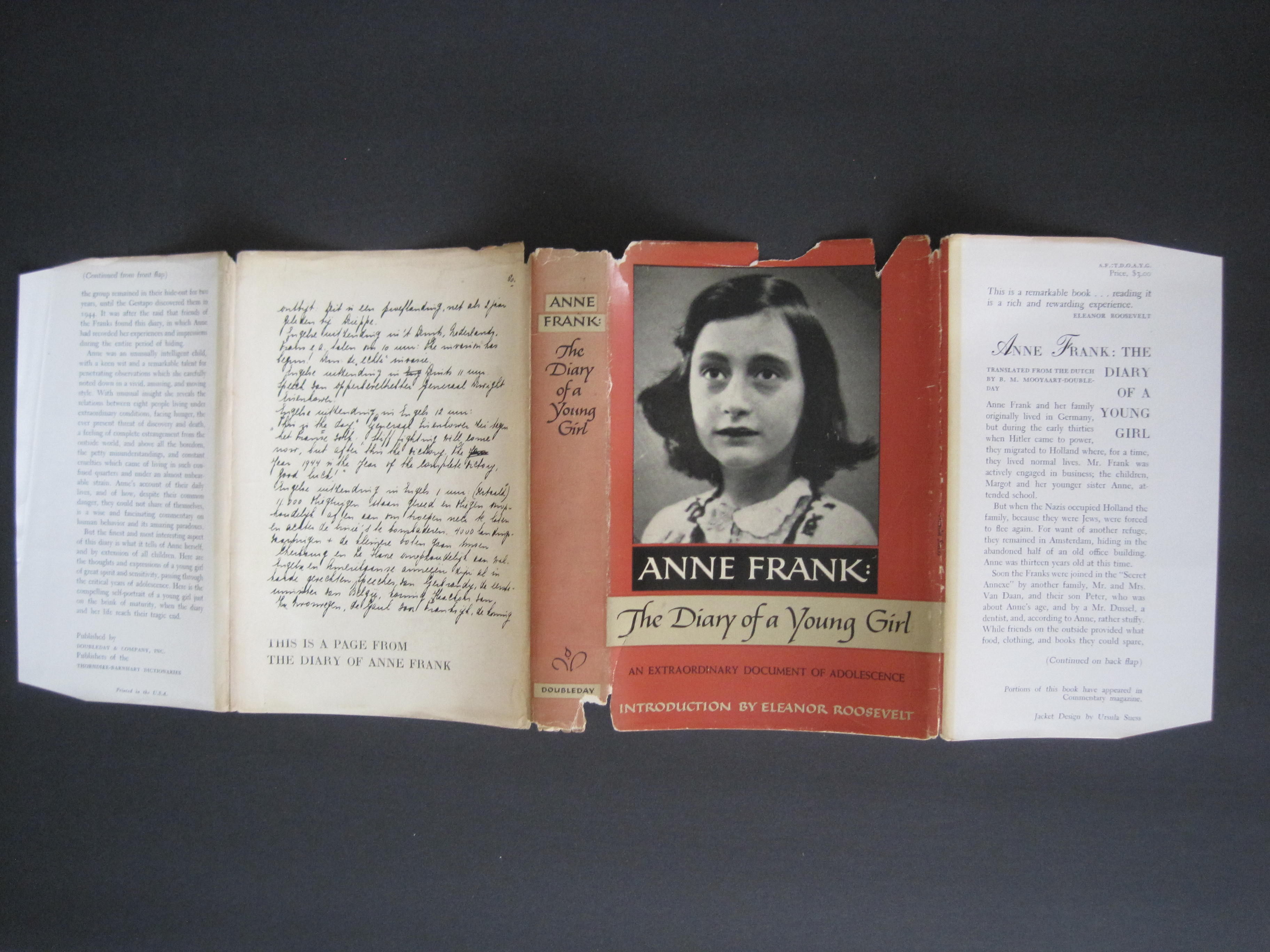 Anne Frank, The Diary of a Young Girl by Anne; (Introduction by Eleanor Roosevelt); Translated