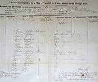 Shipping Manifest for the Barque Equator, Documenting Cargo on a Voyage Around Cape Horn, 1850-1851