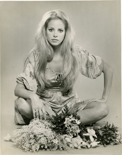 N.p.: N.p., 1970. Five vintage oversized double weight press photographs of actress Sydne Rome, circ...