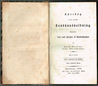 Lærebog i den norske Landhuusholdning. Udarbeidet…