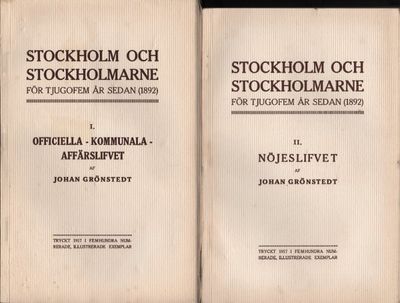 STOCKHOLM OCH STOCKHOLMARNE FÖR TJUGOFEM ÅR SEDAN…