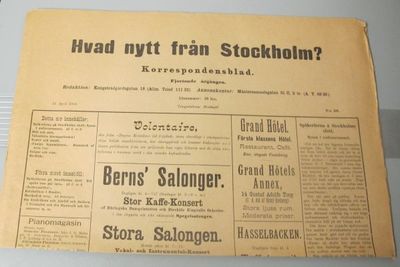 Korrespondesbladet Hvad nytt från Stockholm? N:o…
