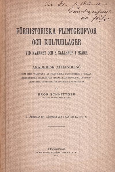 Förhistoriska flintgrufvor och kulturlager vid…