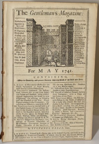 [LITERATURE] THE GENTLEMANS MAGAZINE FOR MAY 1741