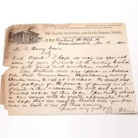 AUTOGRAPH LETTER SIGNED BY S. G. ATKINS, PRESIDENT OF THE SLATER INDUSTRIAL AND STATE NORMAL SCHOOL ("For Colored Youth of Both Sexes")