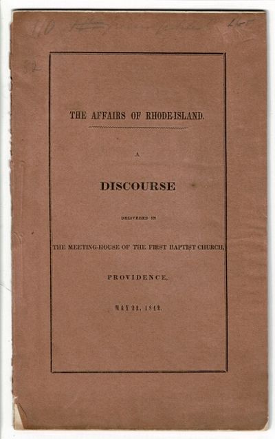 Providence: B. Cranston & Co. and H. H. Brown, 1842. First Providence edition, 8vo, pp. 32; original...