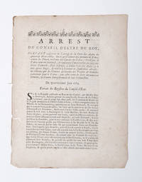 [POSSESSION OF CONTRABAND TOBACCO]. Arrest du Conseil d'Estat du roy, portant cassation de...