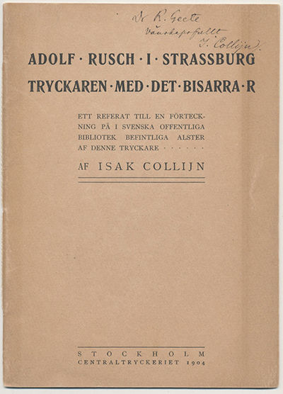 Adolf Rusch i Strassburg tryckaren med det…
