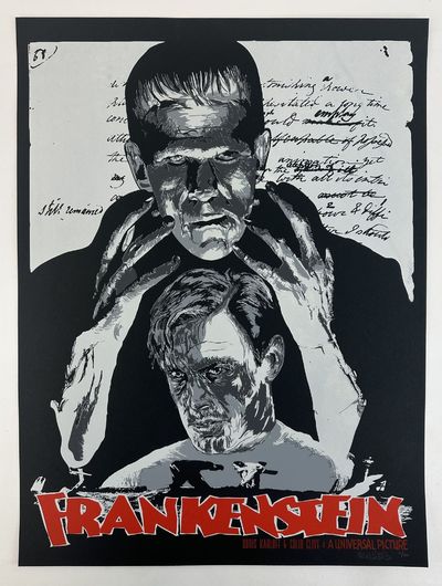 ORIGINAL "FRANKENSTEIN" SCREEN PRINT MOVIE POSTER [Signed]